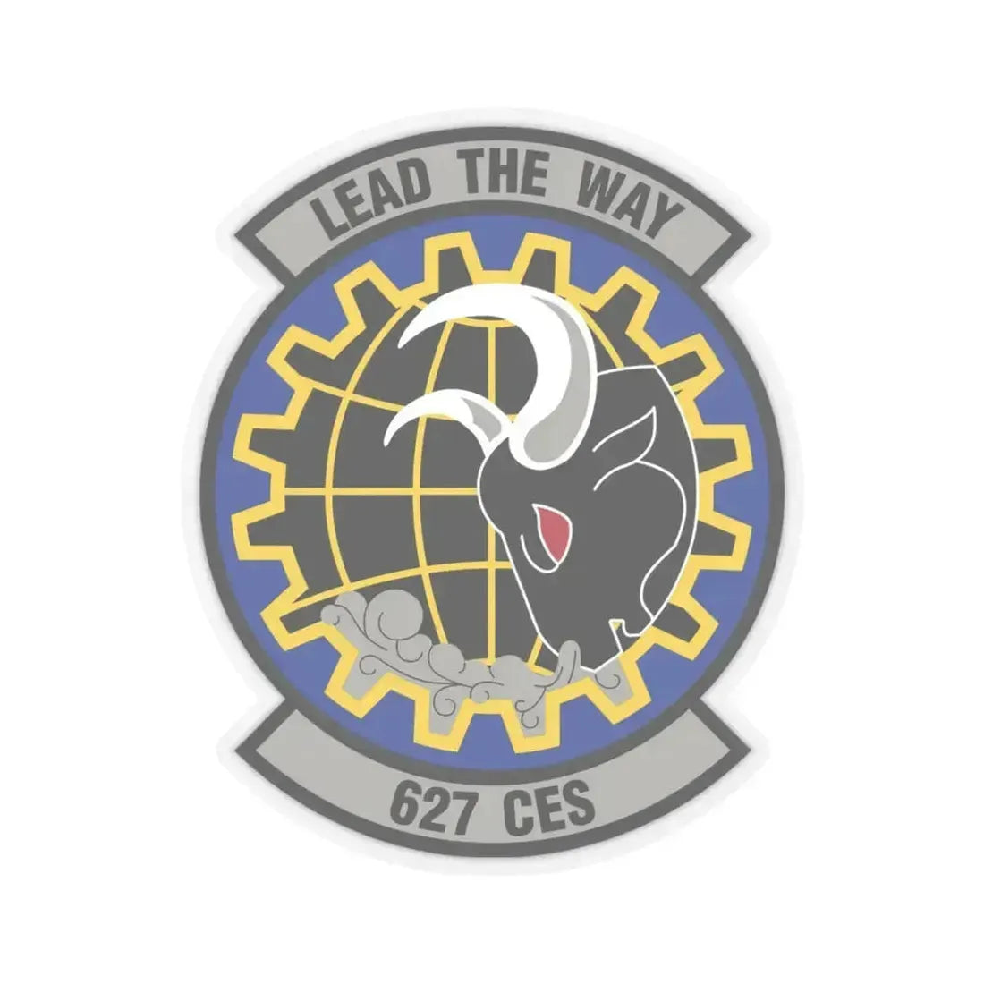 627 Civil Engineer Squadron AMC (U.S. Air Force) STICKER Vinyl Kiss-Cut Decal 3 Inch Transparent - The Sticker Space