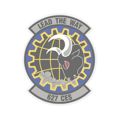 627 Civil Engineer Squadron AMC (U.S. Air Force) STICKER Vinyl Kiss-Cut Decal 3 Inch Transparent - The Sticker Space