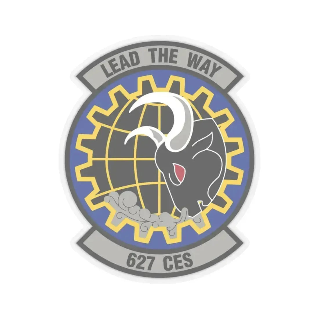 627 Civil Engineer Squadron AMC (U.S. Air Force) STICKER Vinyl Kiss-Cut Decal 4 Inch Transparent - The Sticker Space