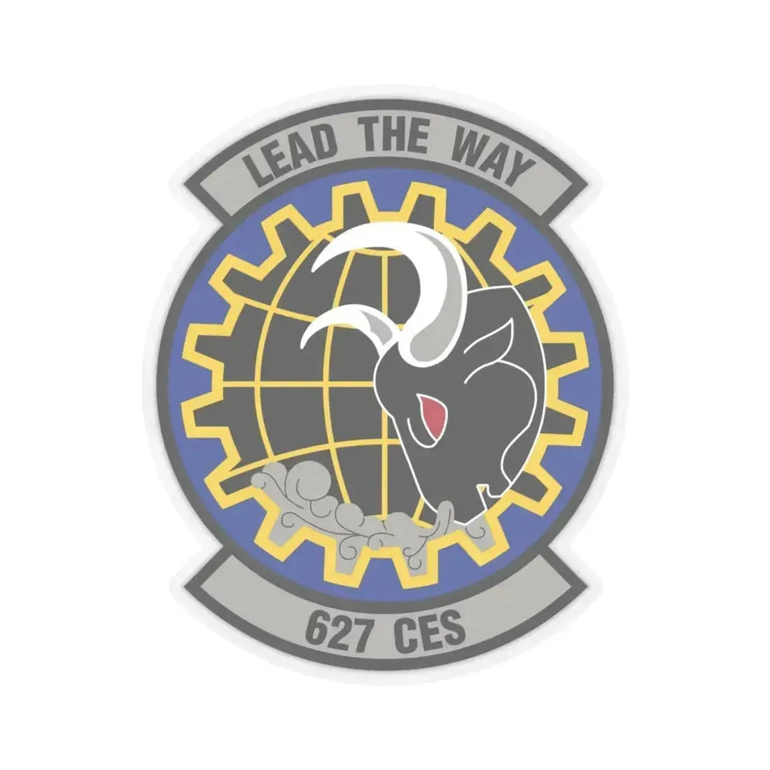 627 Civil Engineer Squadron AMC (U.S. Air Force) STICKER Vinyl Kiss-Cut Decal 6 Inch Transparent - The Sticker Space
