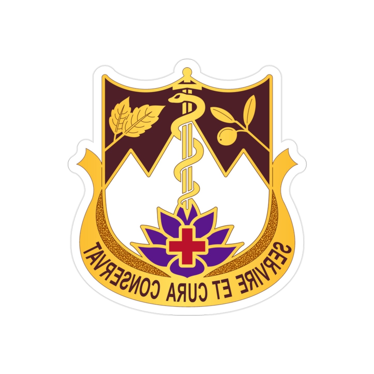 627 Hospital Center (U.S. Army) REVERSE PRINT Transparent STICKER-2" × 2"-The Sticker Space