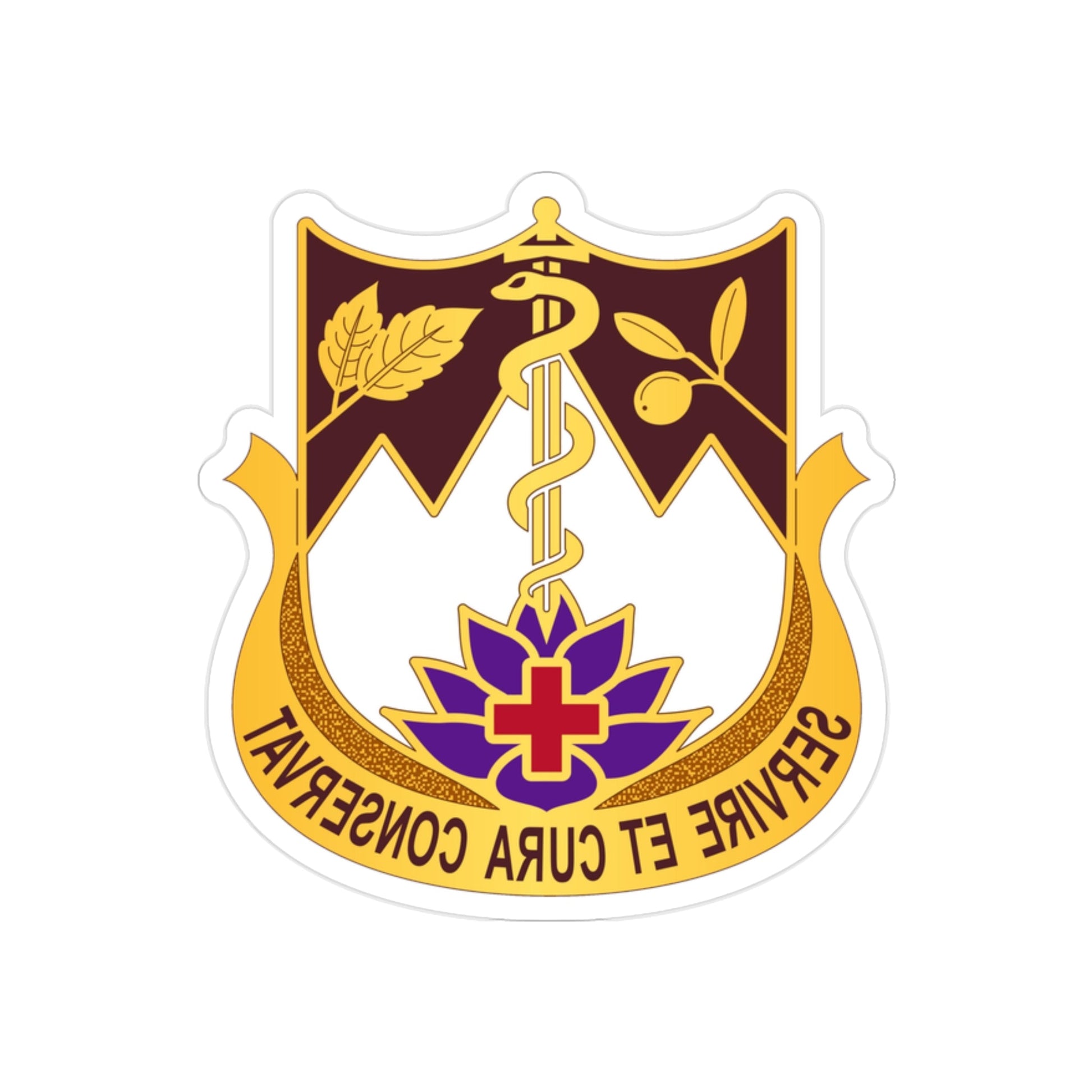 627 Hospital Center (U.S. Army) REVERSE PRINT Transparent STICKER-2" × 2"-The Sticker Space