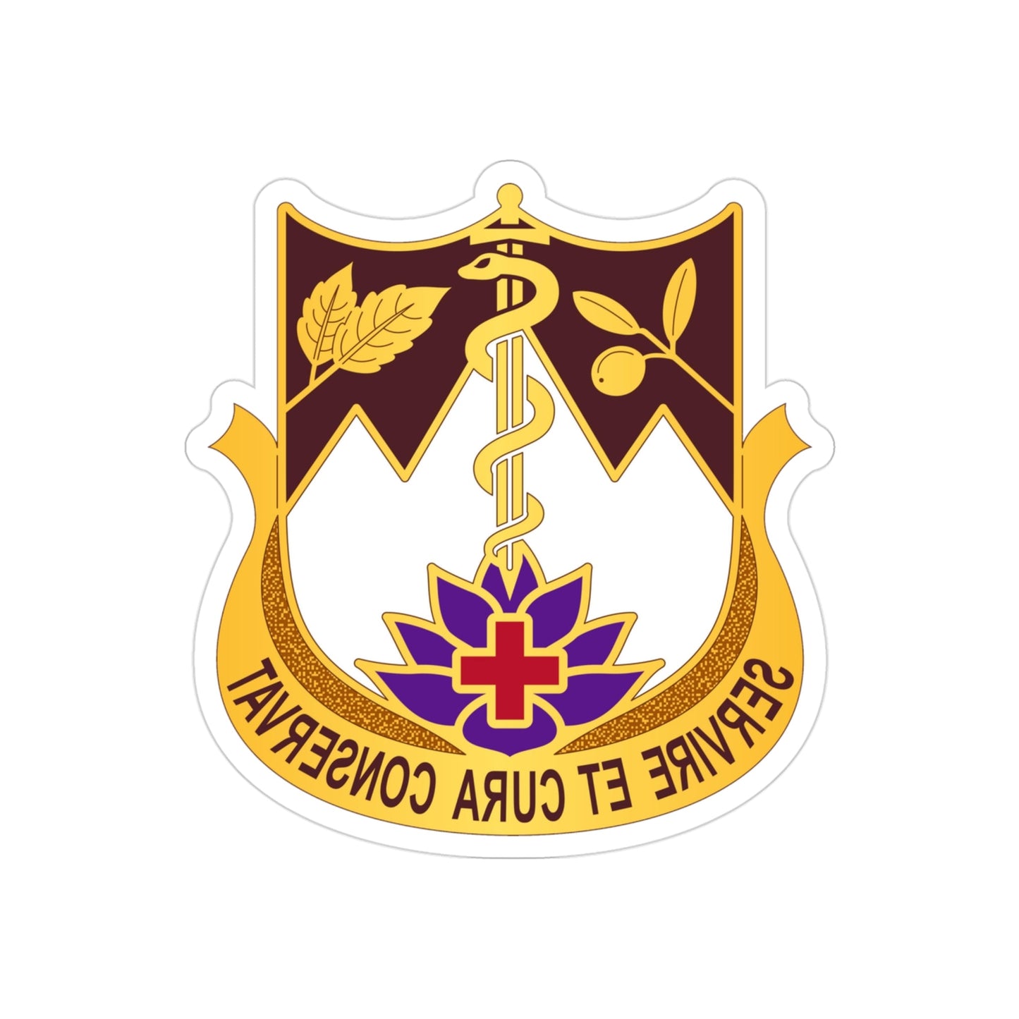 627 Hospital Center (U.S. Army) REVERSE PRINT Transparent STICKER-3" × 3"-The Sticker Space