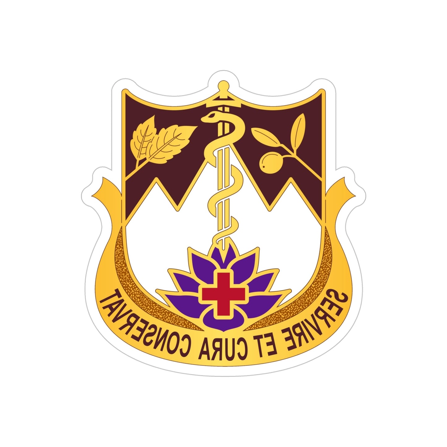 627 Hospital Center (U.S. Army) REVERSE PRINT Transparent STICKER-5" × 5"-The Sticker Space