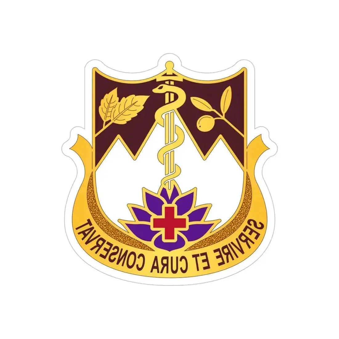 627 Hospital Center (U.S. Army) REVERSE PRINT Transparent Die-Cut STICKER 5 Inch Die-Cut Transparent - The Sticker Space