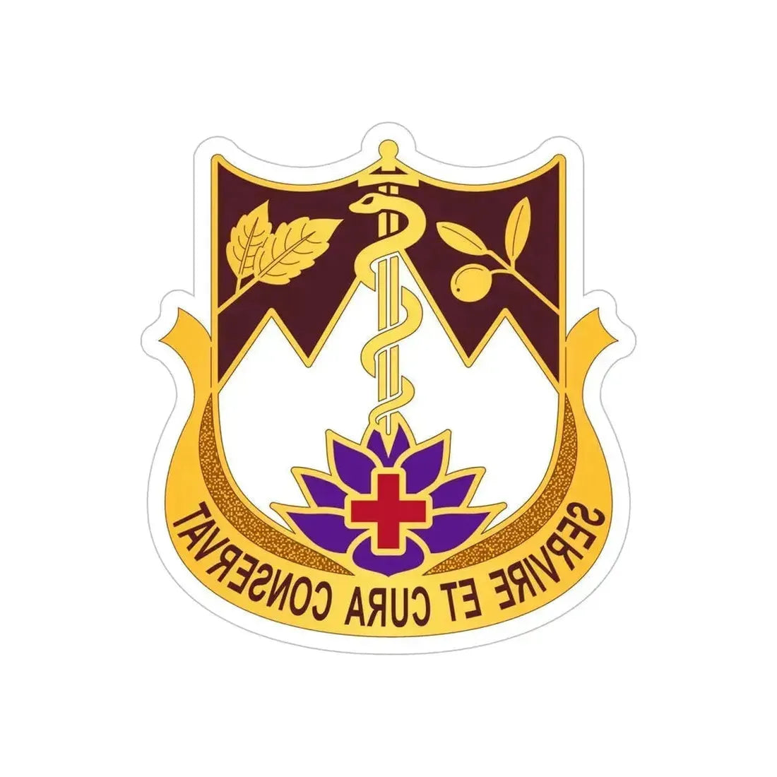 627 Hospital Center (U.S. Army) REVERSE PRINT Transparent Die-Cut STICKER 6 Inch Die-Cut Transparent - The Sticker Space