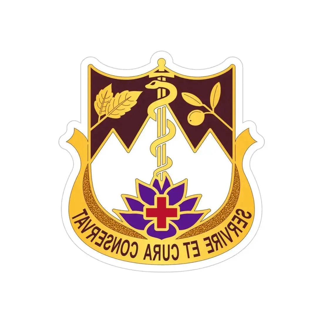 627 Hospital Center (U.S. Army) REVERSE PRINT Transparent Die-Cut STICKER - The Sticker Space