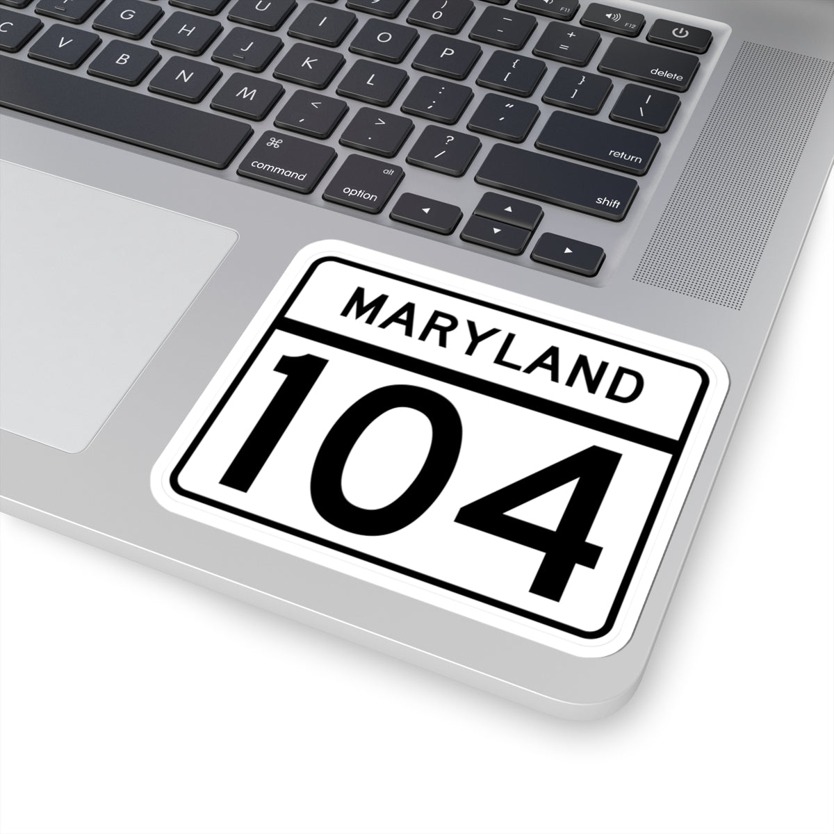 MD Route 104 (Maryland) (Road Sign) STICKER Vinyl Kiss-Cut Decal