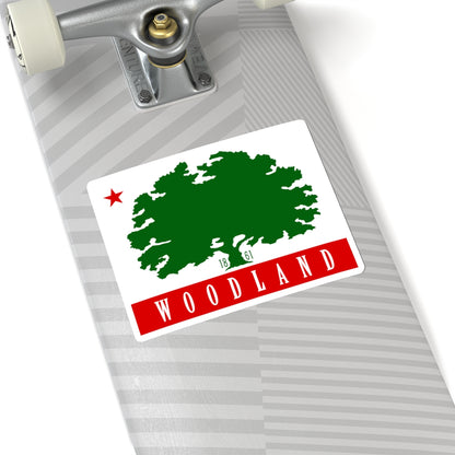 Flag of Woodland, California - STICKER Vinyl Kiss-Cut Decal