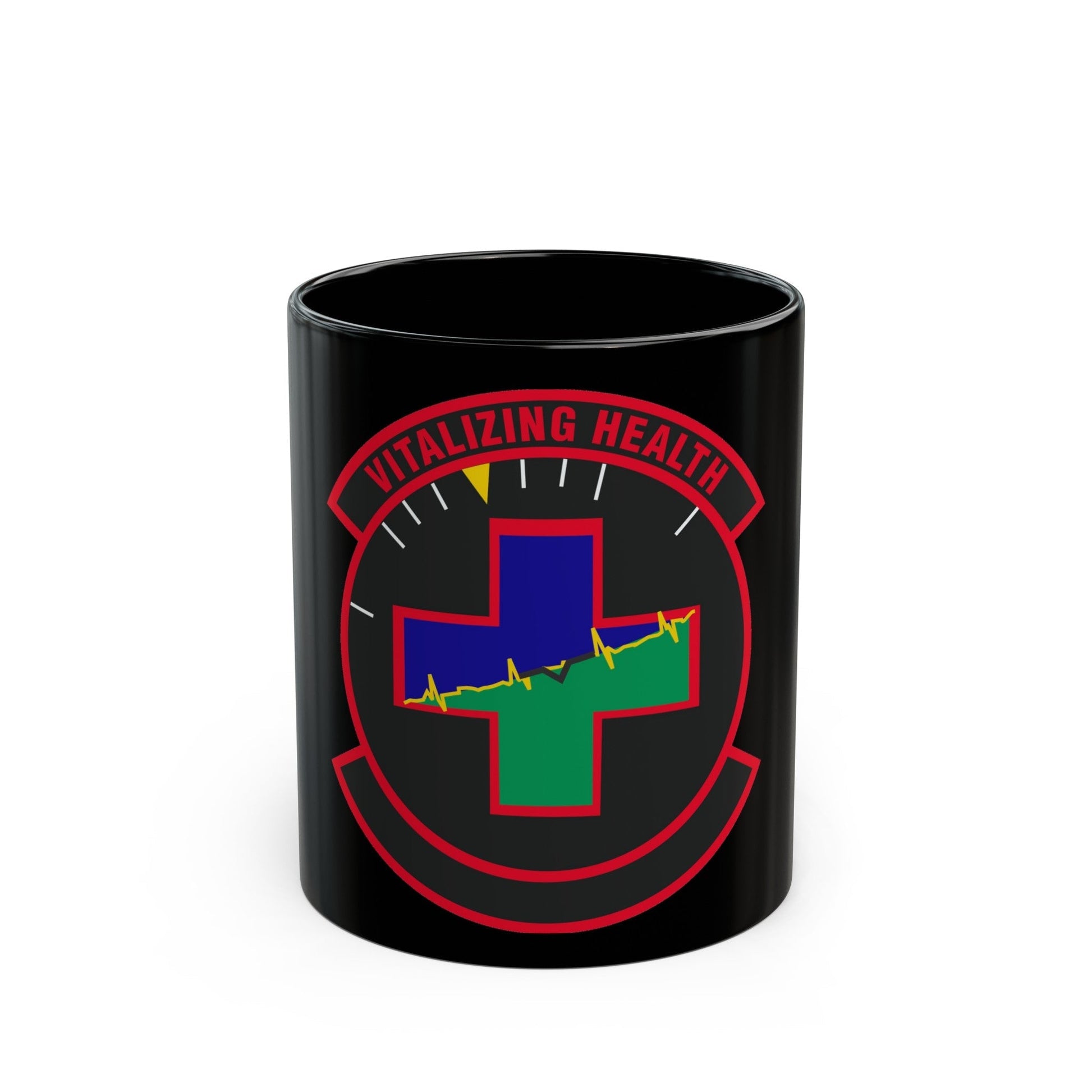 628 Healthcare Operations Squadron AMC (U.S. Air Force) Black Coffee Mug-11oz-The Sticker Space