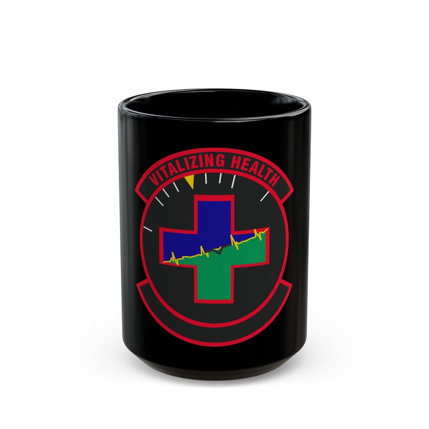 628 Healthcare Operations Squadron AMC (U.S. Air Force) Black Coffee Mug-15oz-The Sticker Space