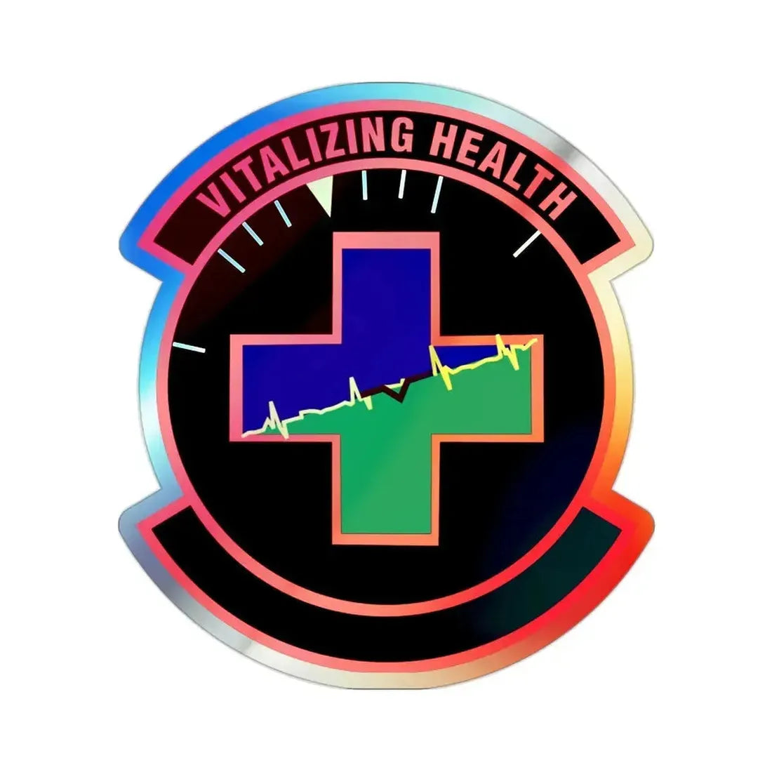 628 Healthcare Operations Squadron AMC (U.S. Air Force) Holographic STICKER Die-Cut Vinyl Decal 2 Inch Holographic - The Sticker Space