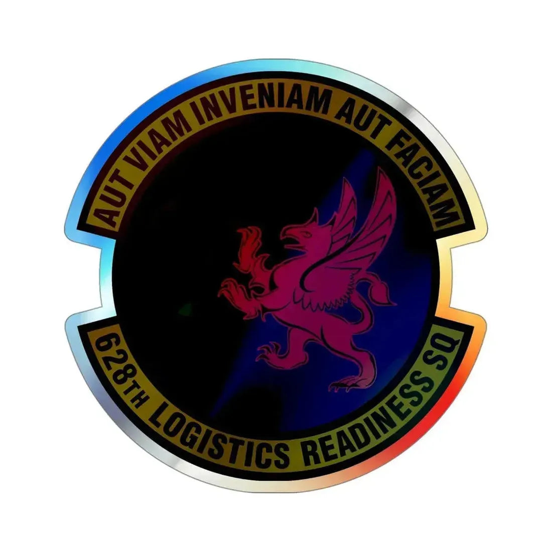 628 Logistics Readiness Squadron AMC (U.S. Air Force) Holographic STICKER Die-Cut Vinyl Decal 4 Inch Holographic - The Sticker Space
