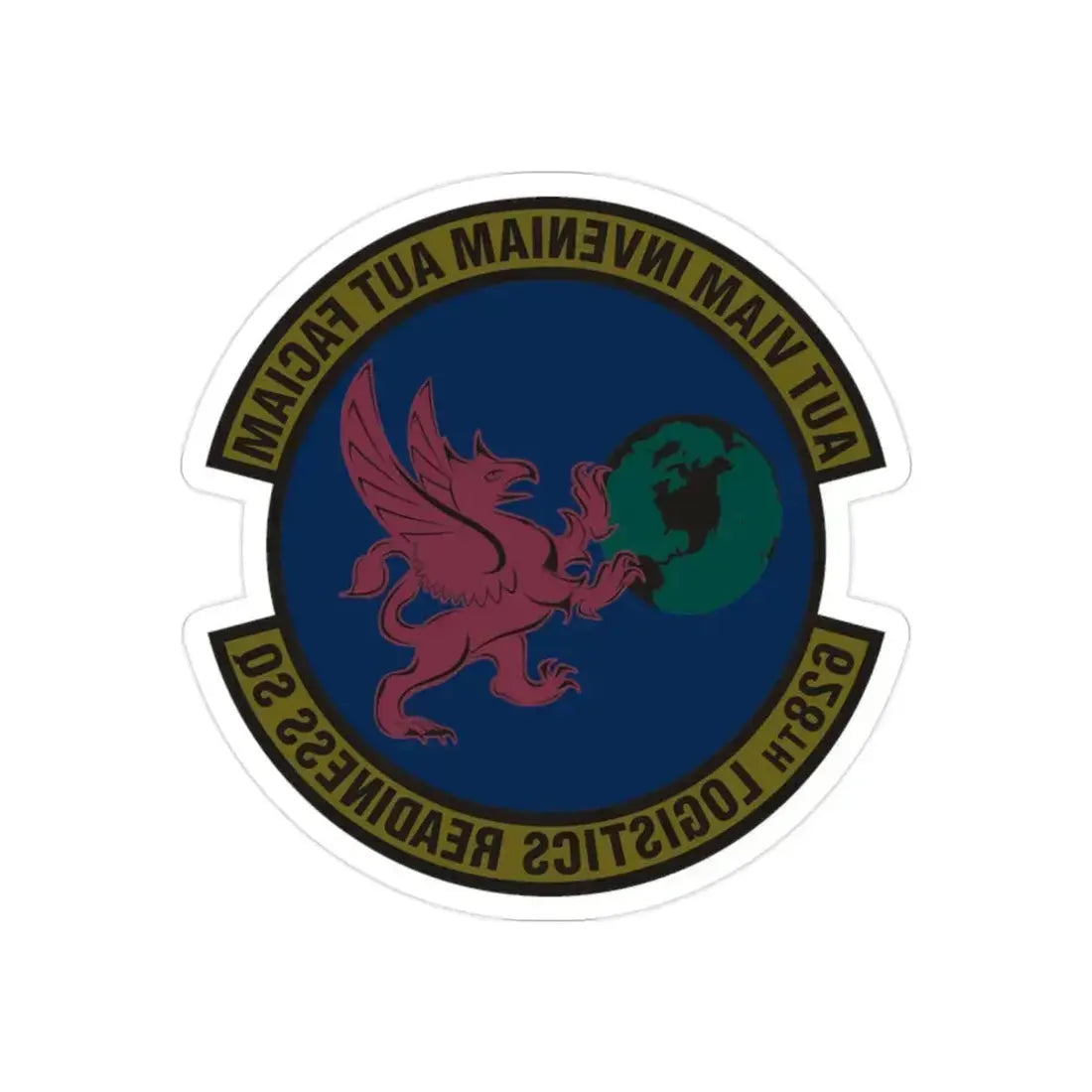 628 Logistics Readiness Squadron AMC (U.S. Air Force) REVERSE PRINT Transparent Die-Cut STICKER 2 Inch Die-Cut Transparent - The Sticker Space