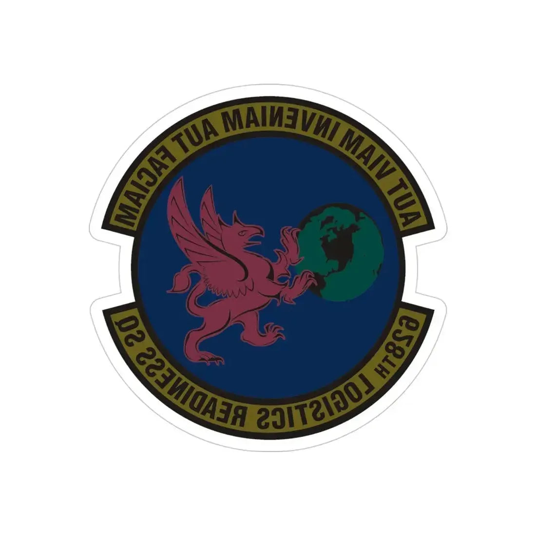 628 Logistics Readiness Squadron AMC (U.S. Air Force) REVERSE PRINT Transparent Die-Cut STICKER 4 Inch Die-Cut Transparent - The Sticker Space