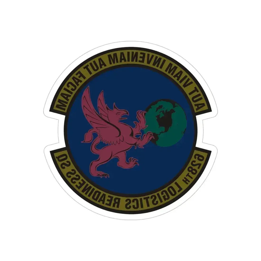 628 Logistics Readiness Squadron AMC (U.S. Air Force) REVERSE PRINT Transparent Die-Cut STICKER 5 Inch Die-Cut Transparent - The Sticker Space