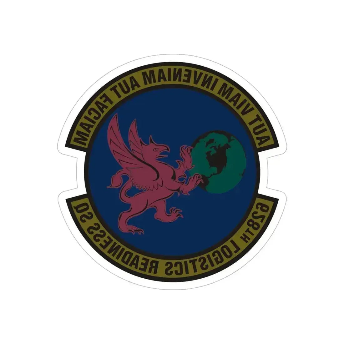 628 Logistics Readiness Squadron AMC (U.S. Air Force) REVERSE PRINT Transparent Die-Cut STICKER 6 Inch Die-Cut Transparent - The Sticker Space
