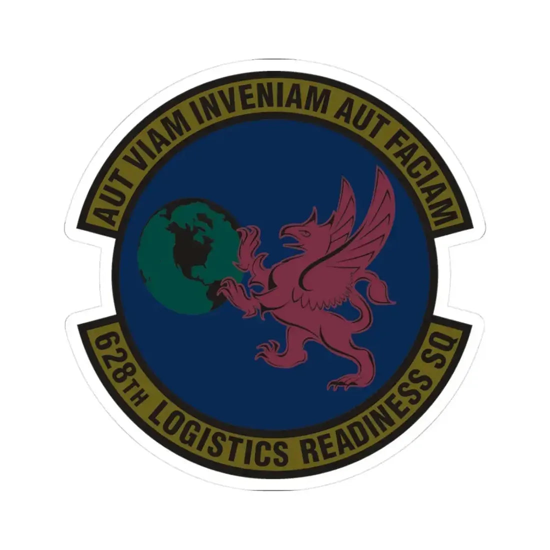 628 Logistics Readiness Squadron AMC (U.S. Air Force) STICKER Vinyl Kiss-Cut Decal 3 Inch White - The Sticker Space