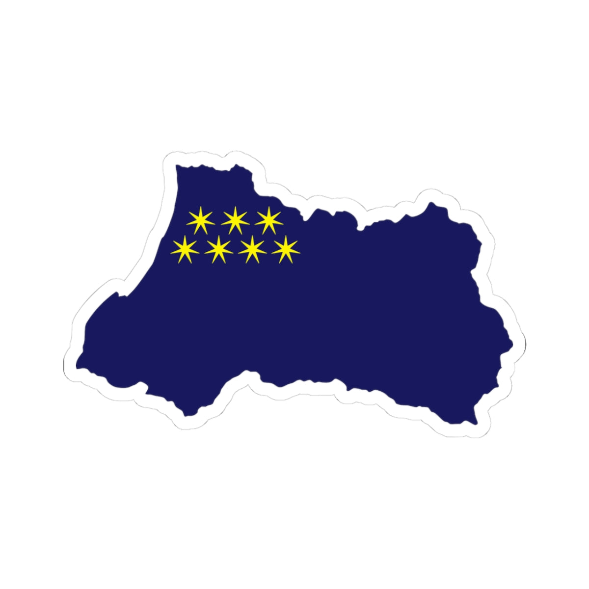 Flag-map of Ajara 2000-2004 (Georgia) STICKER Vinyl Kiss-Cut Decal