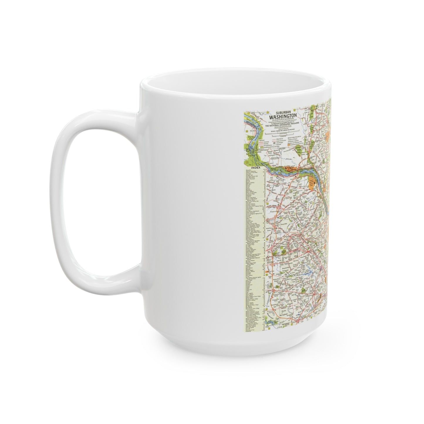 USA - Washington, Suburban (1964) (Map) White Coffee Mug-The Sticker Space