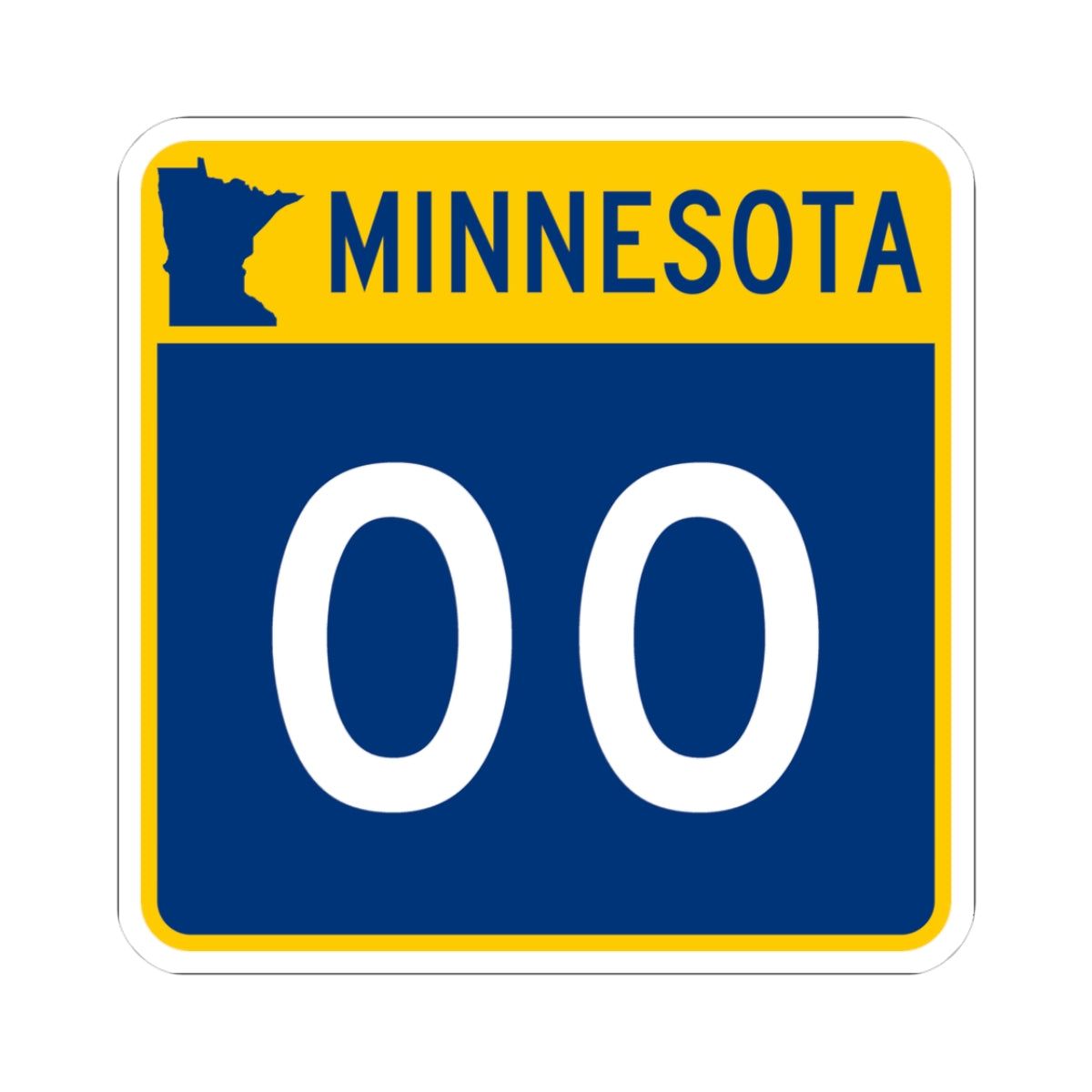 MN-00 template (Minnesota) (Road Sign) STICKER Vinyl Kiss-Cut Decal