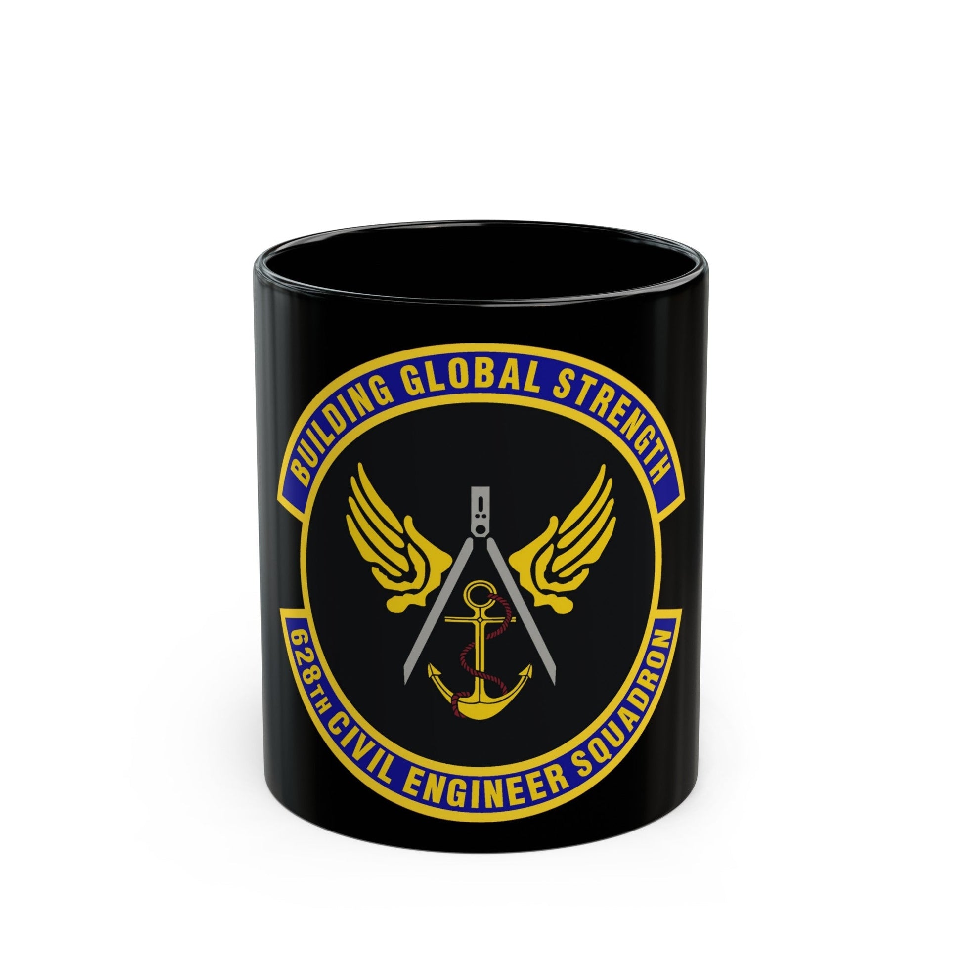 628th Civil Engineer Squadron (U.S. Air Force) Black Coffee Mug-11oz-The Sticker Space