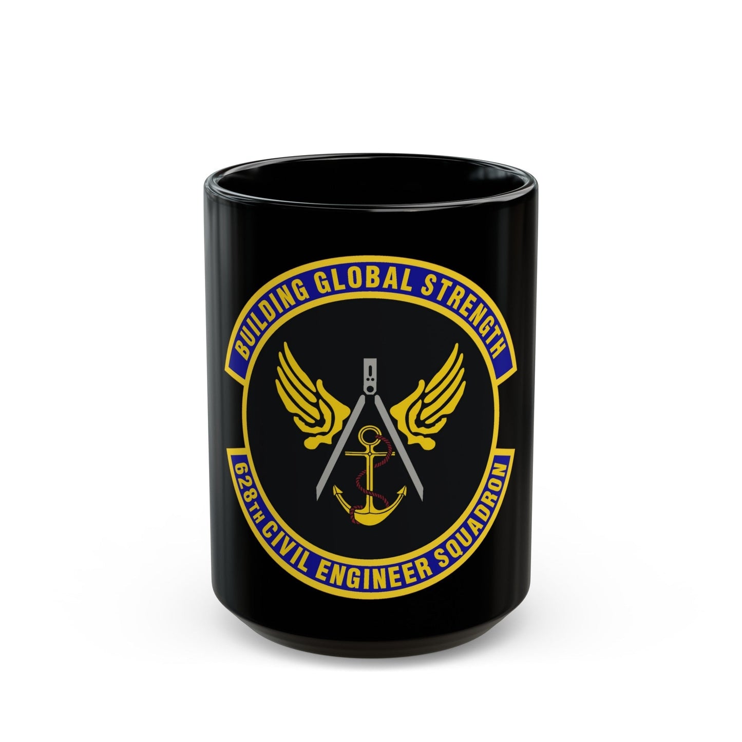 628th Civil Engineer Squadron (U.S. Air Force) Black Coffee Mug-15oz-The Sticker Space