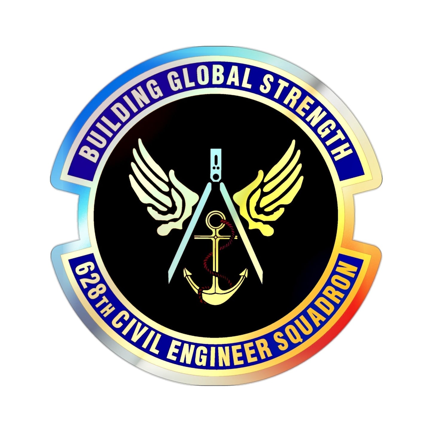 628th Civil Engineer Squadron (U.S. Air Force) Holographic STICKER Die-Cut Vinyl Decal-2 Inch-The Sticker Space