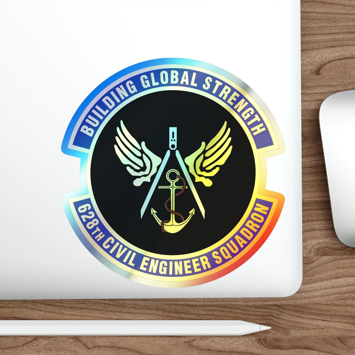 628th Civil Engineer Squadron (U.S. Air Force) Holographic STICKER Die-Cut Vinyl Decal-The Sticker Space