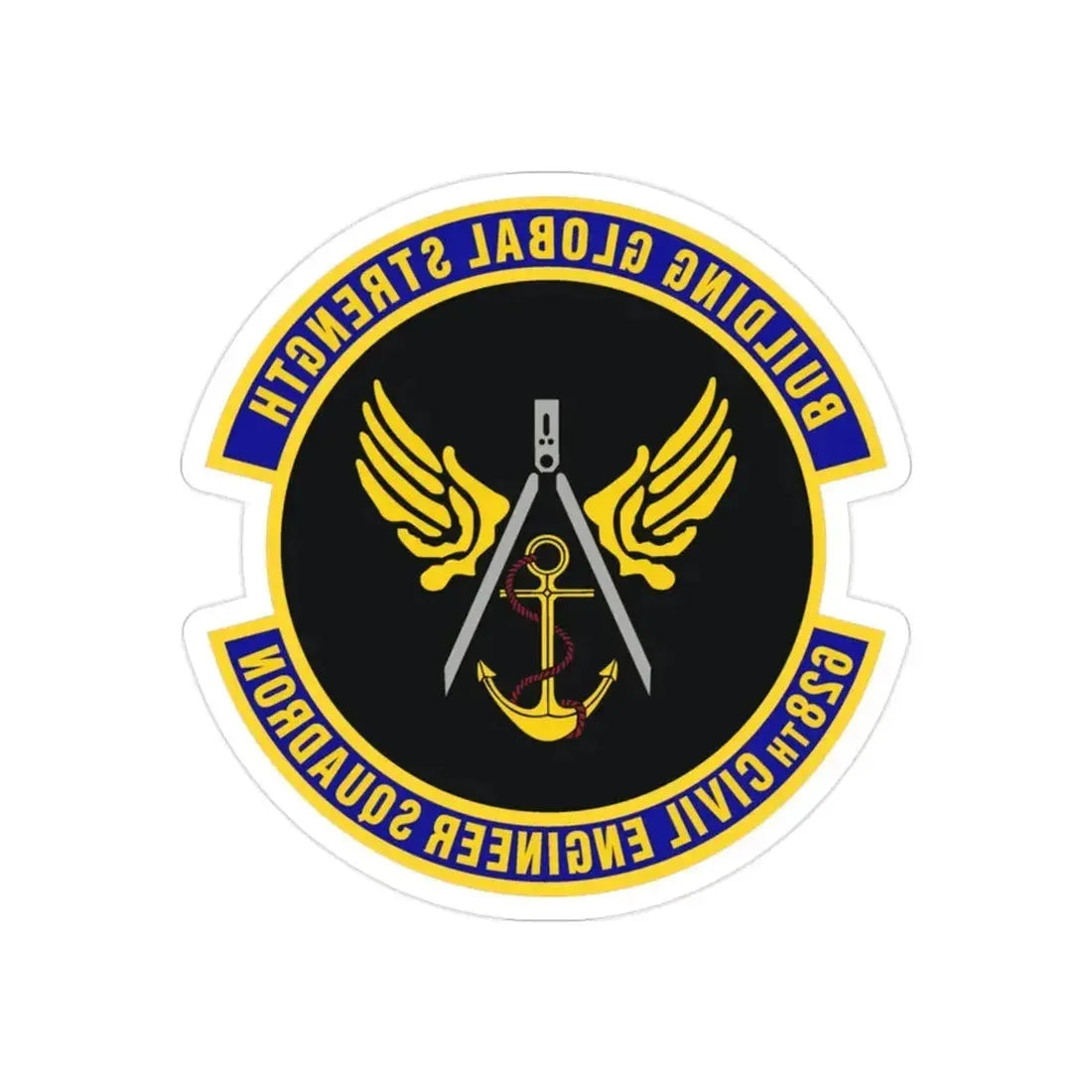 628th Civil Engineer Squadron (U.S. Air Force) REVERSE PRINT Transparent Die-Cut STICKER - The Sticker Space
