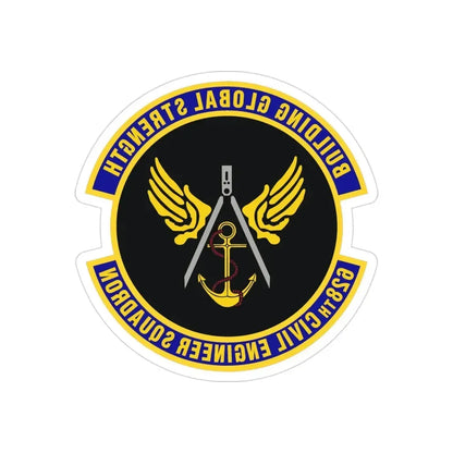 628th Civil Engineer Squadron (U.S. Air Force) REVERSE PRINT Transparent Die-Cut STICKER - The Sticker Space