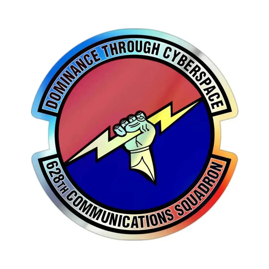 628th Communications Squadron (U.S. Air Force) Holographic STICKER Die-Cut Vinyl Decal 2 Inch Holographic - The Sticker Space
