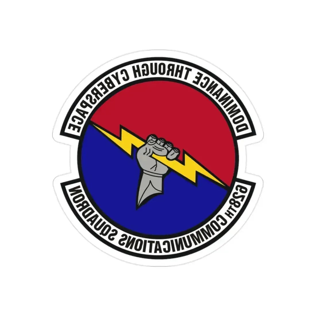 628th Communications Squadron (U.S. Air Force) REVERSE PRINT Transparent Die-Cut STICKER 2 Inch Die-Cut Transparent - The Sticker Space