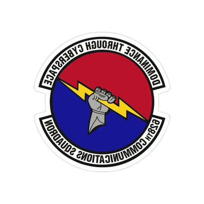 628th Communications Squadron (U.S. Air Force) REVERSE PRINT Transparent Die-Cut STICKER 3 Inch Die-Cut Transparent - The Sticker Space