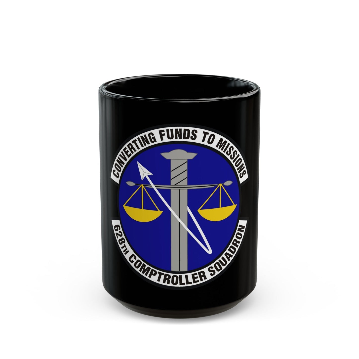 628th Comptroller Squadron (U.S. Air Force) Black Coffee Mug-15oz-The Sticker Space