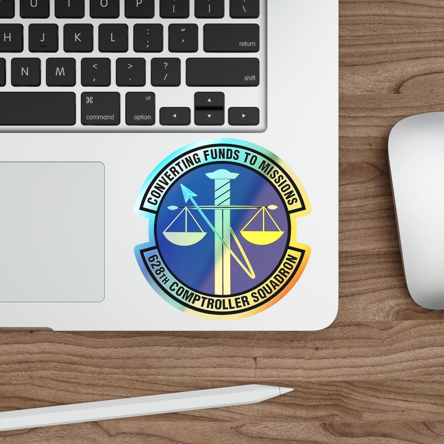 628th Comptroller Squadron (U.S. Air Force) Holographic STICKER Die-Cut Vinyl Decal-The Sticker Space