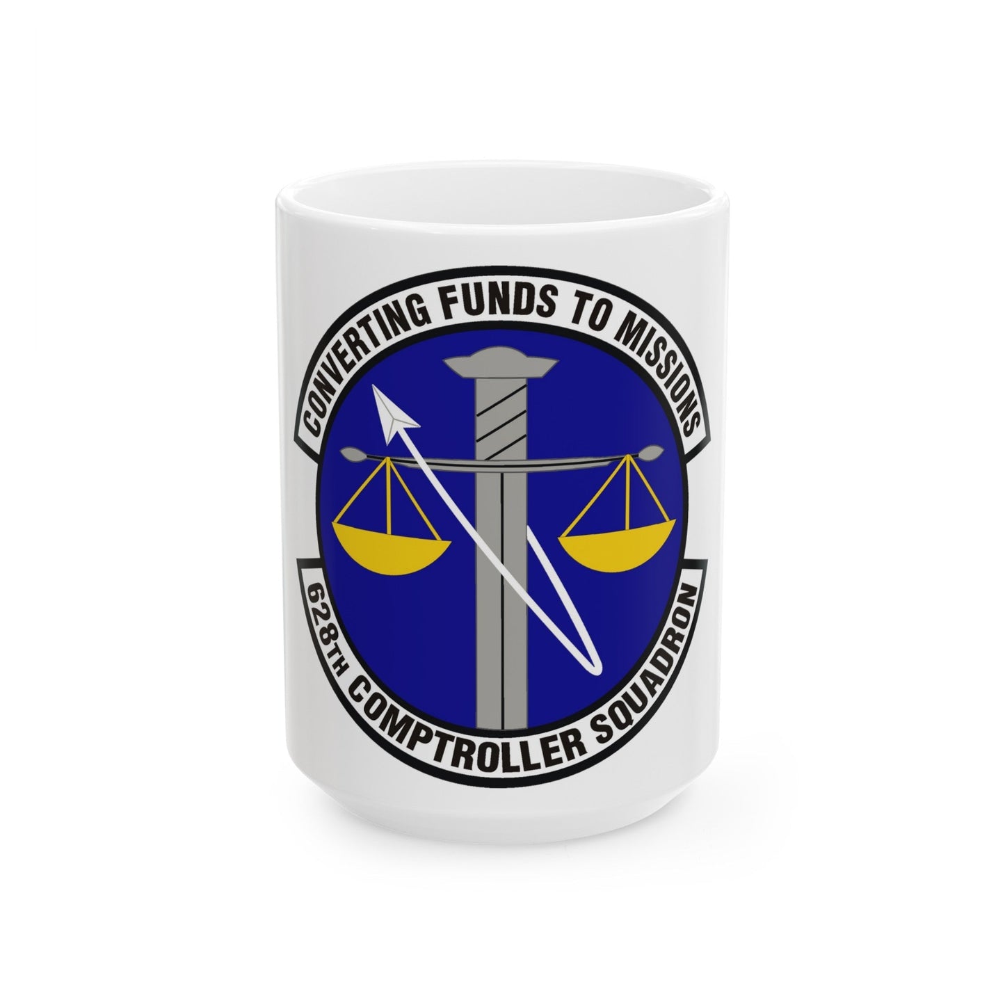 628th Comptroller Squadron (U.S. Air Force) White Coffee Mug-15oz-The Sticker Space