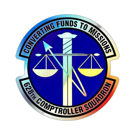 628th Comptroller Squadron (U.S. Air Force) Holographic STICKER Die-Cut Vinyl Decal 6 Inch Holographic - The Sticker Space
