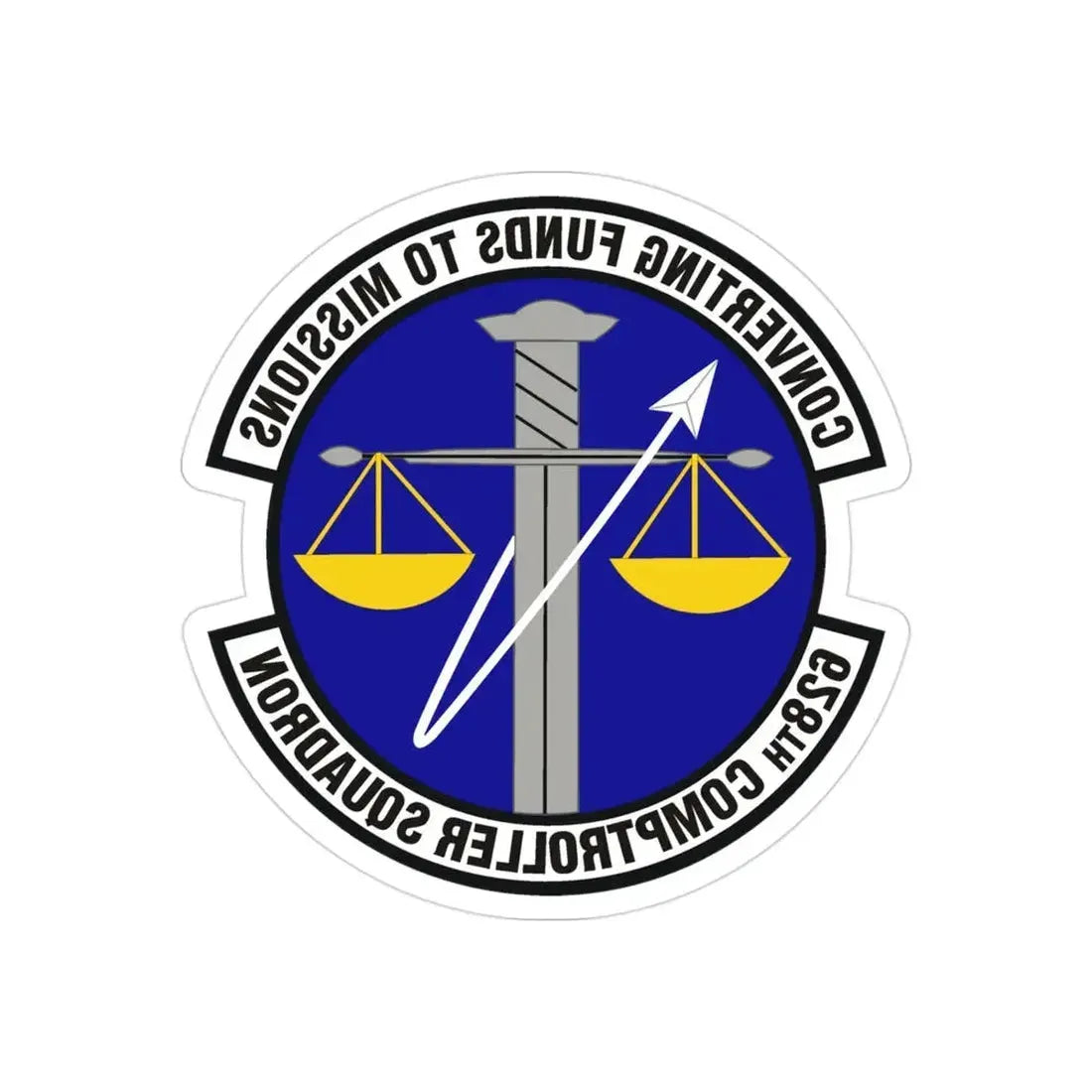 628th Comptroller Squadron (U.S. Air Force) REVERSE PRINT Transparent Die-Cut STICKER - The Sticker Space