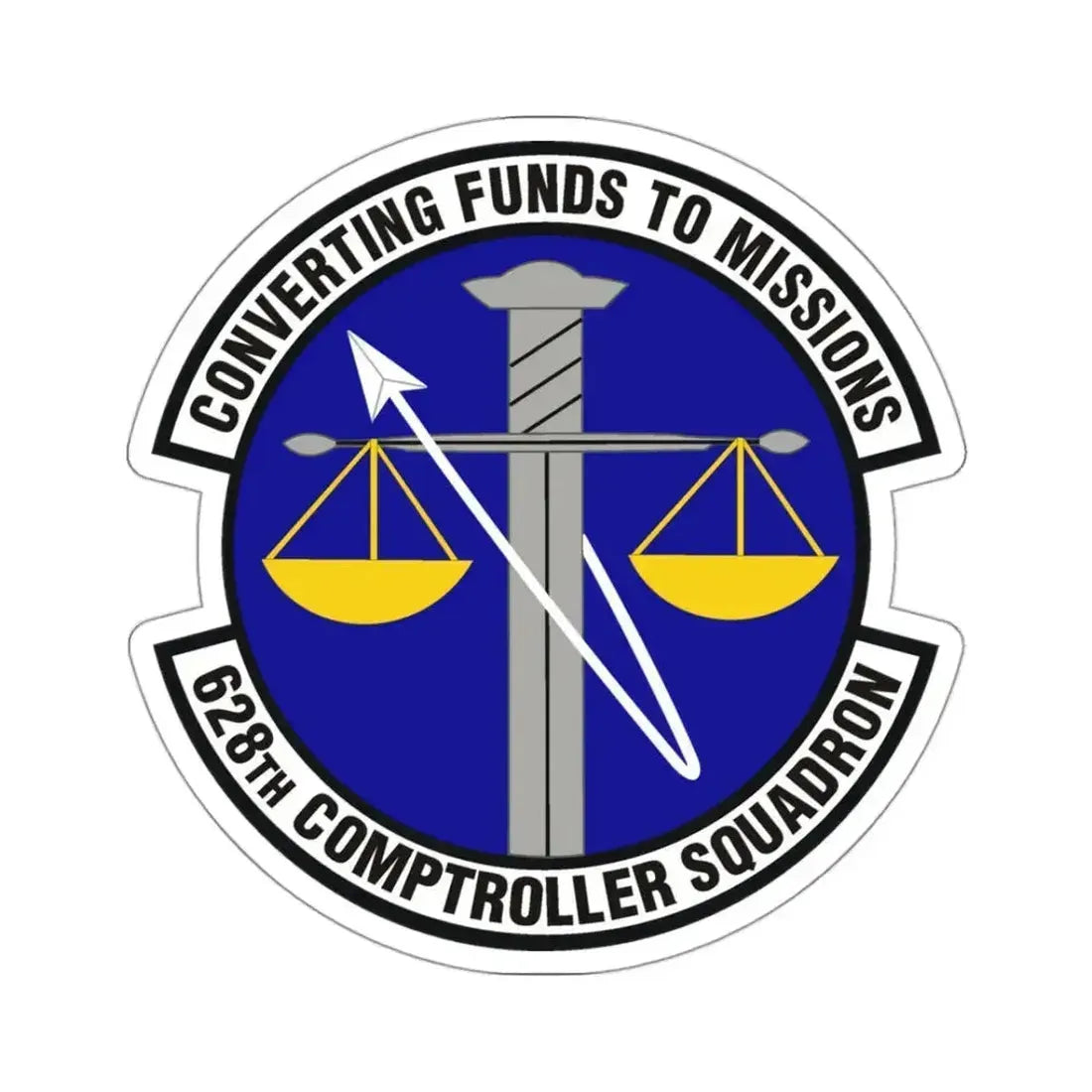 628th Comptroller Squadron (U.S. Air Force) STICKER Vinyl Kiss-Cut Decal 3 Inch White - The Sticker Space