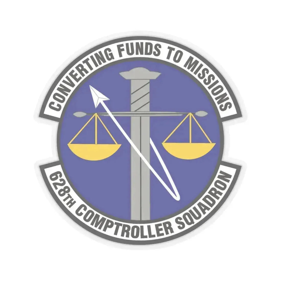 628th Comptroller Squadron (U.S. Air Force) STICKER Vinyl Kiss-Cut Decal 4 Inch Transparent - The Sticker Space