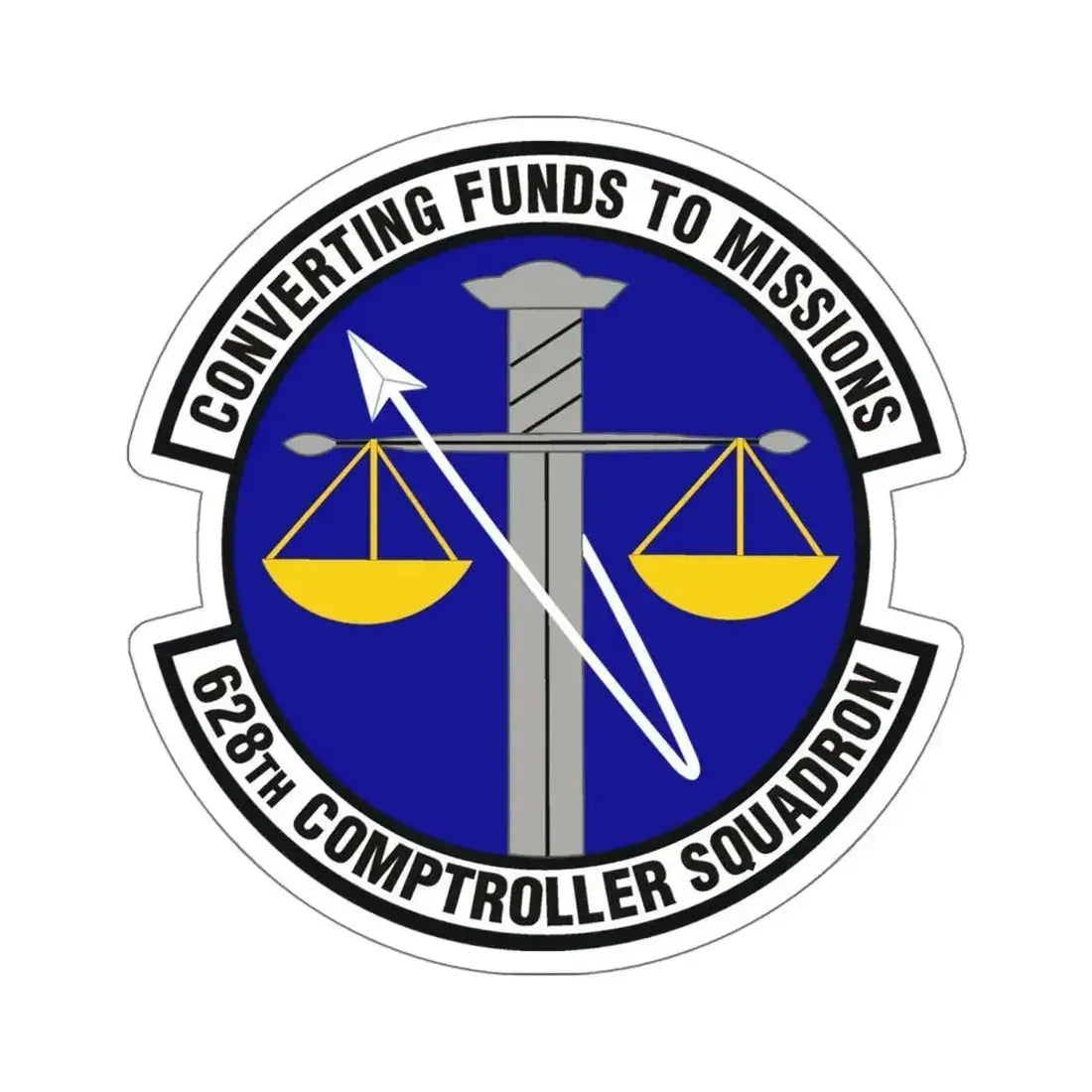 628th Comptroller Squadron (U.S. Air Force) STICKER Vinyl Kiss-Cut Decal 6 Inch White - The Sticker Space