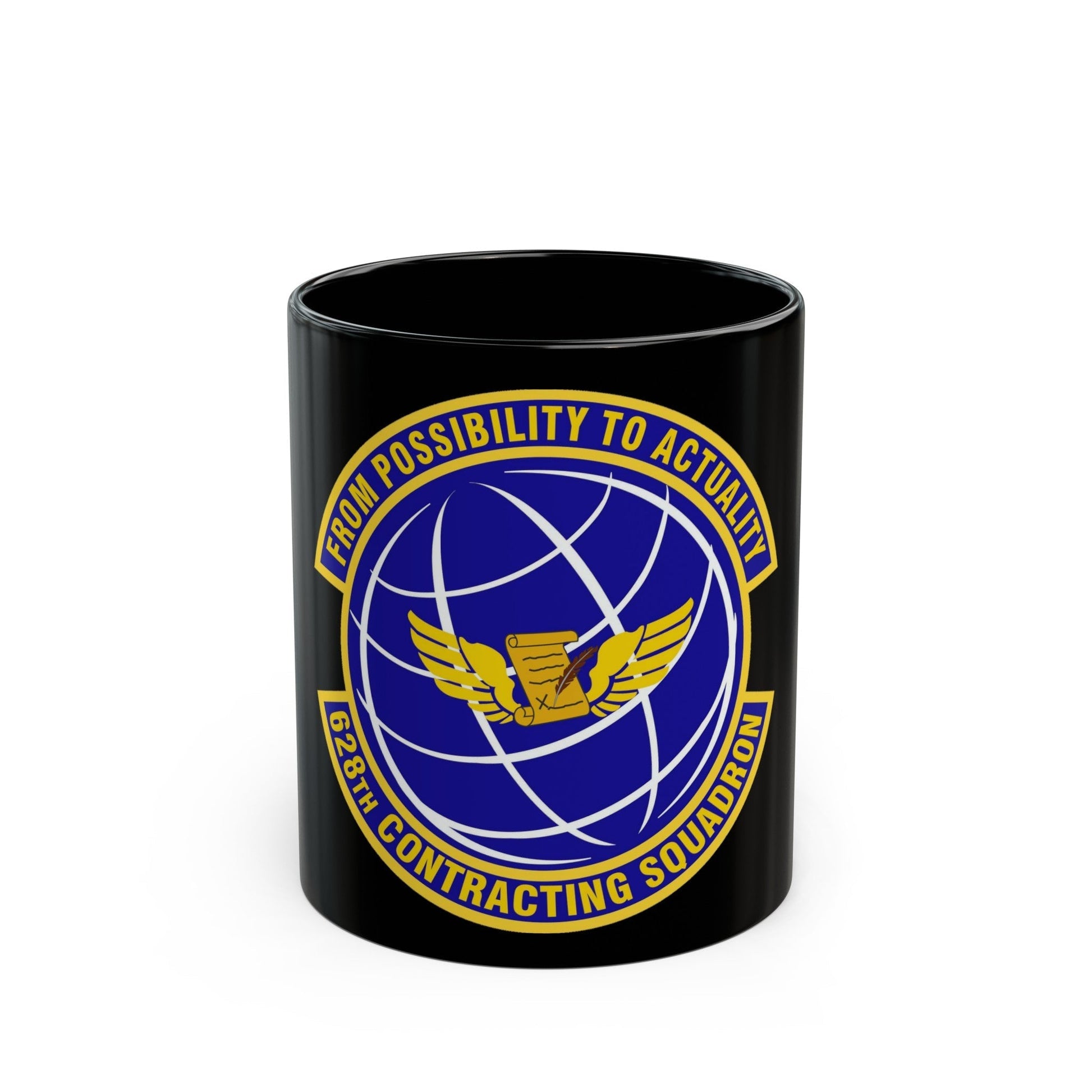 628th Contracting Squadron (U.S. Air Force) Black Coffee Mug-11oz-The Sticker Space