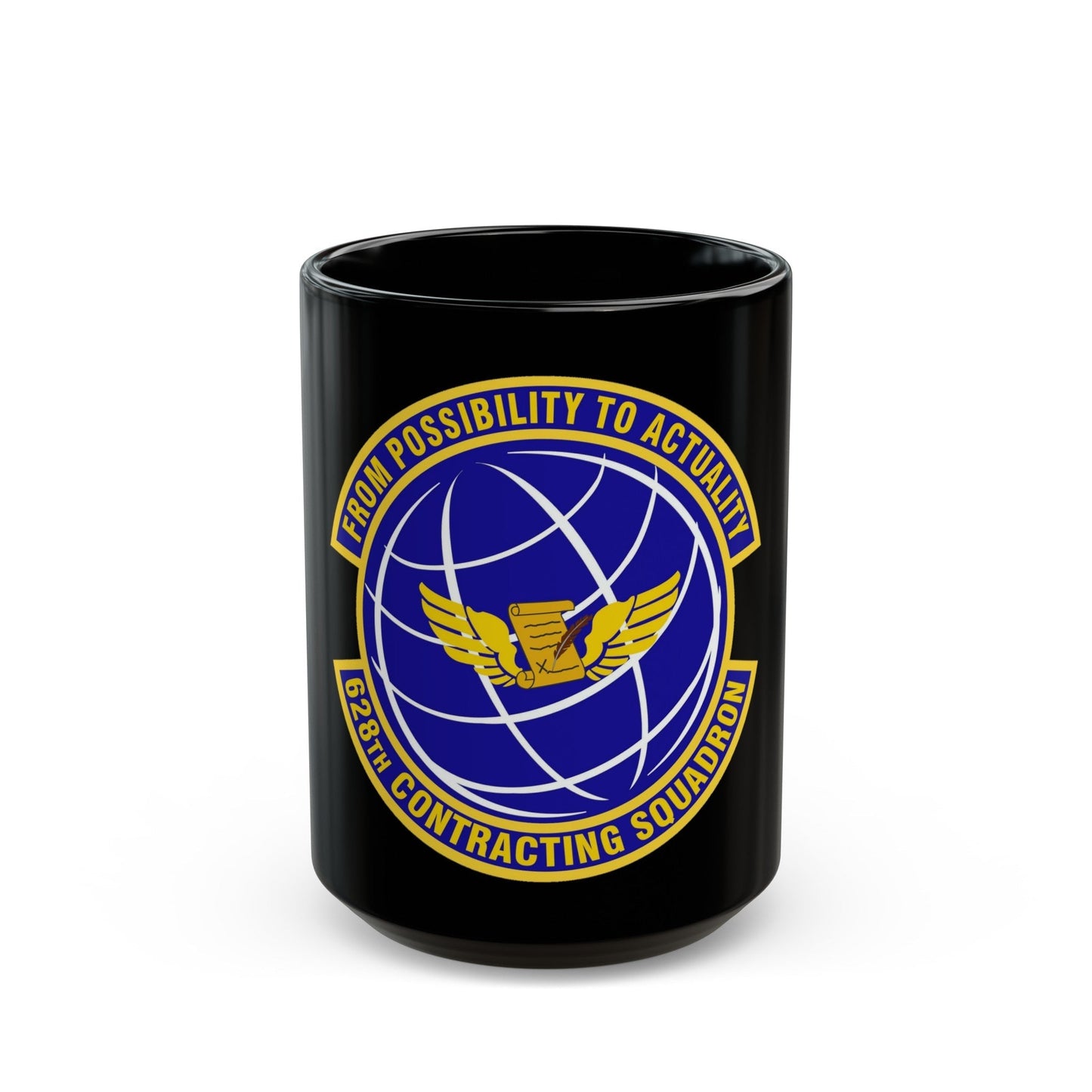 628th Contracting Squadron (U.S. Air Force) Black Coffee Mug-15oz-The Sticker Space