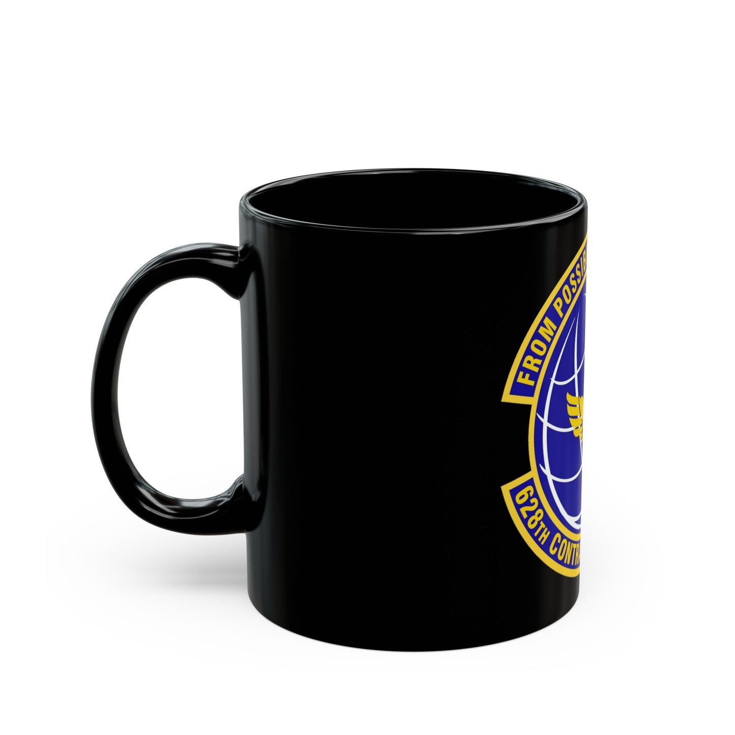 628th Contracting Squadron (U.S. Air Force) Black Coffee Mug-The Sticker Space