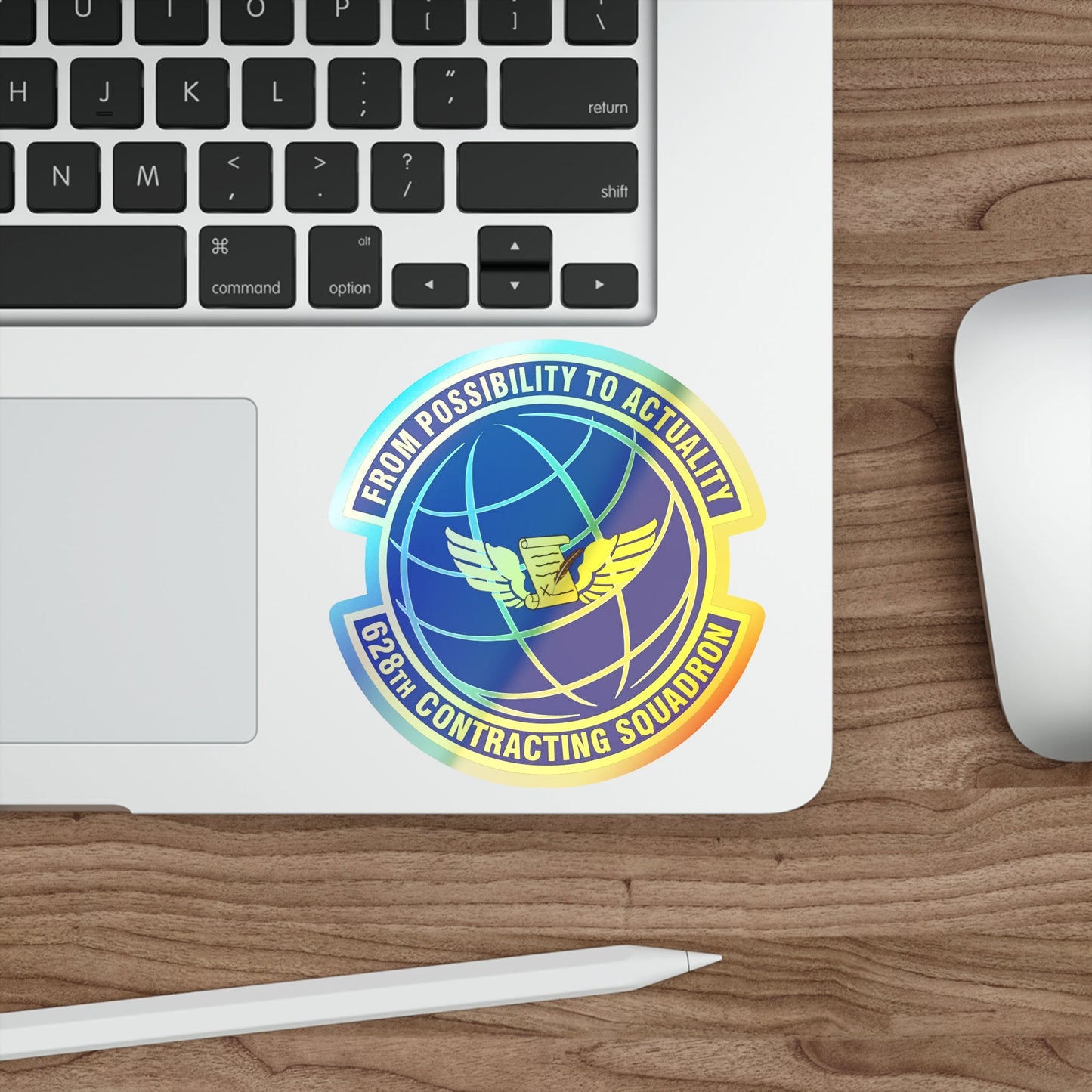 628th Contracting Squadron (U.S. Air Force) Holographic STICKER Die-Cut Vinyl Decal-The Sticker Space