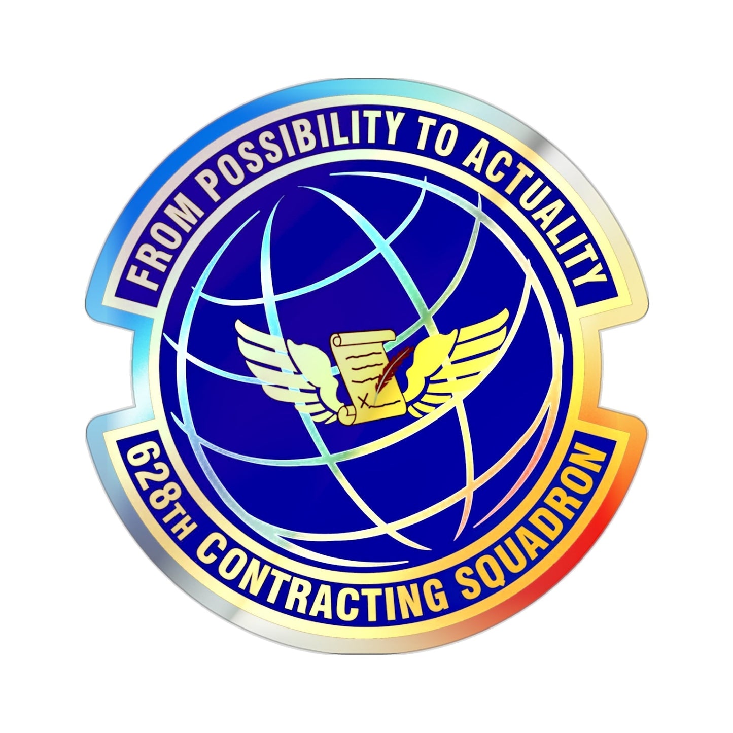 628th Contracting Squadron (U.S. Air Force) Holographic STICKER Die-Cut Vinyl Decal-2 Inch-The Sticker Space