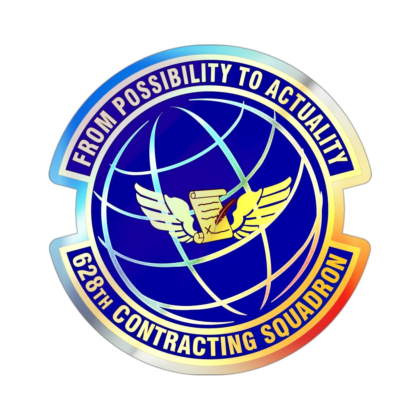 628th Contracting Squadron (U.S. Air Force) Holographic STICKER Die-Cut Vinyl Decal-3 Inch-The Sticker Space