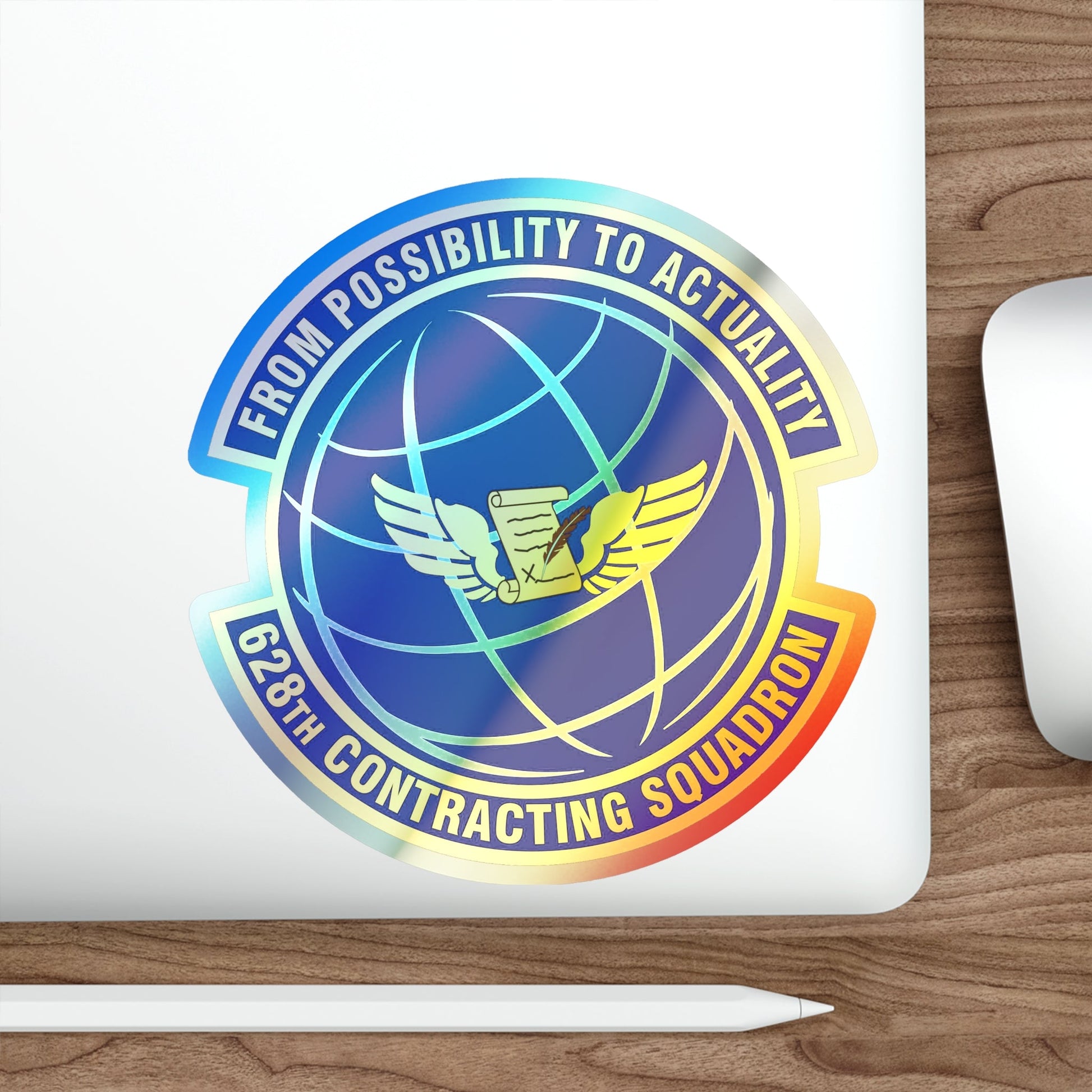 628th Contracting Squadron (U.S. Air Force) Holographic STICKER Die-Cut Vinyl Decal-The Sticker Space