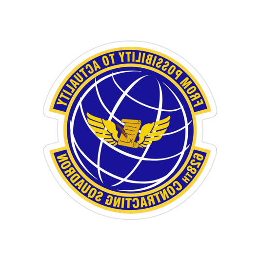 628th Contracting Squadron (U.S. Air Force) REVERSE PRINT Transparent STICKER-2" × 2"-The Sticker Space